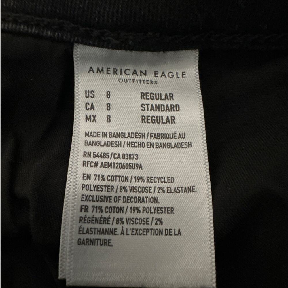 American Eagle Super High Rise Jegging Jeans Black Distressed Stretch Size 8 - Picture 9 of 11